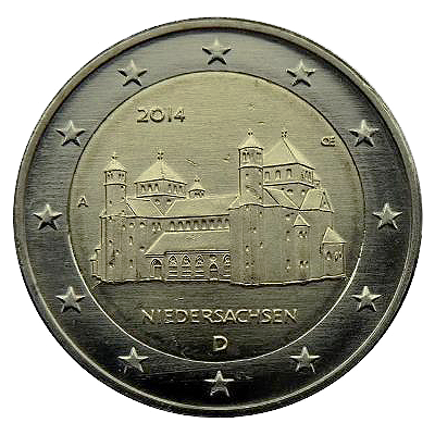 2 euros conmemorativa Estado de Baja Sajonia, Iglesia de San Miguel de Hildesheim